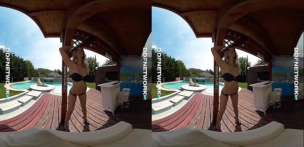  DDFNetwork VR - Poolside VR Striptease with Alice